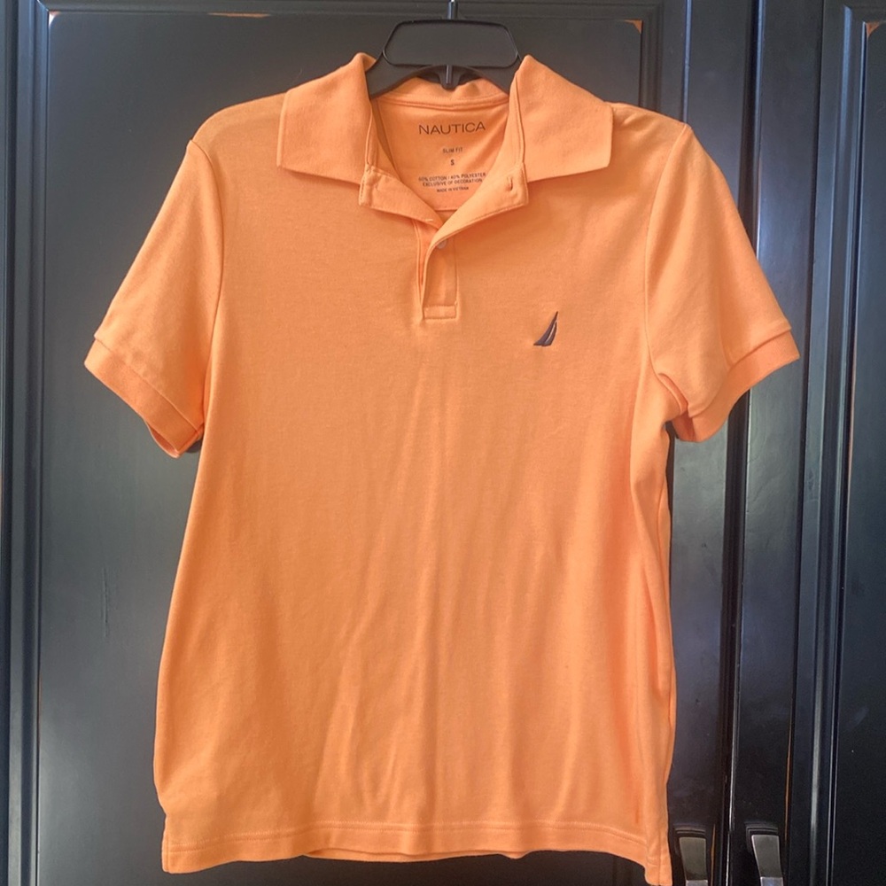 NAUTICA ORANGE POLO MEN'S SIZE  S SLIM FIT